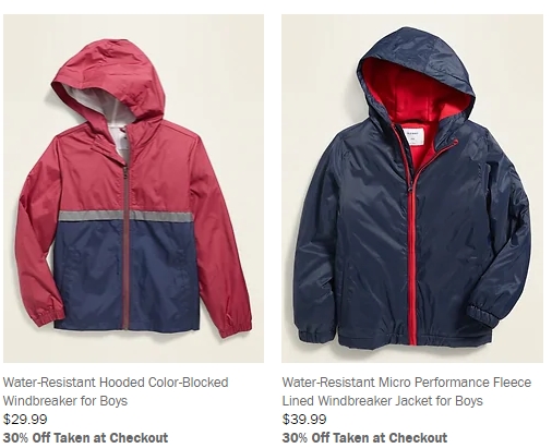 Water-Resistant Micro Performance Fleece Lined Windbreaker Jacket For Boys